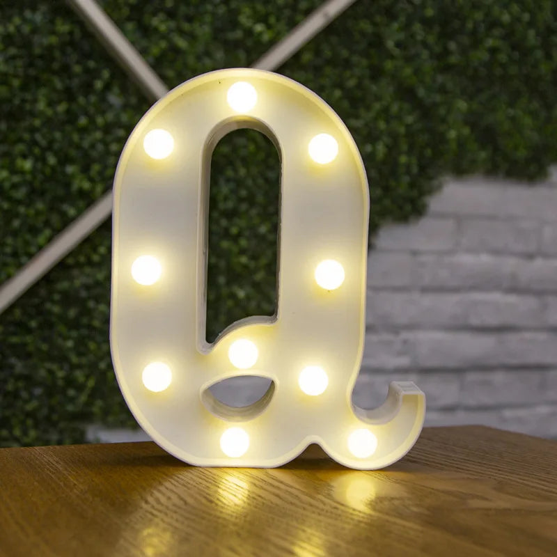 Alphabet Letter LED Lights Luminous Number Lamp Battery Warm Night Light for home Wedding Birthday Christmas party Decoration