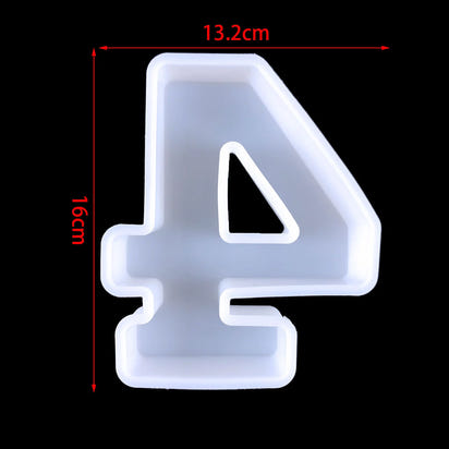 6inch Capital Alphabet Epoxy Resin Silicone Mold Letter Number Mould DIY Birthday Party Proposal Wedding Decoration Casting Mold
