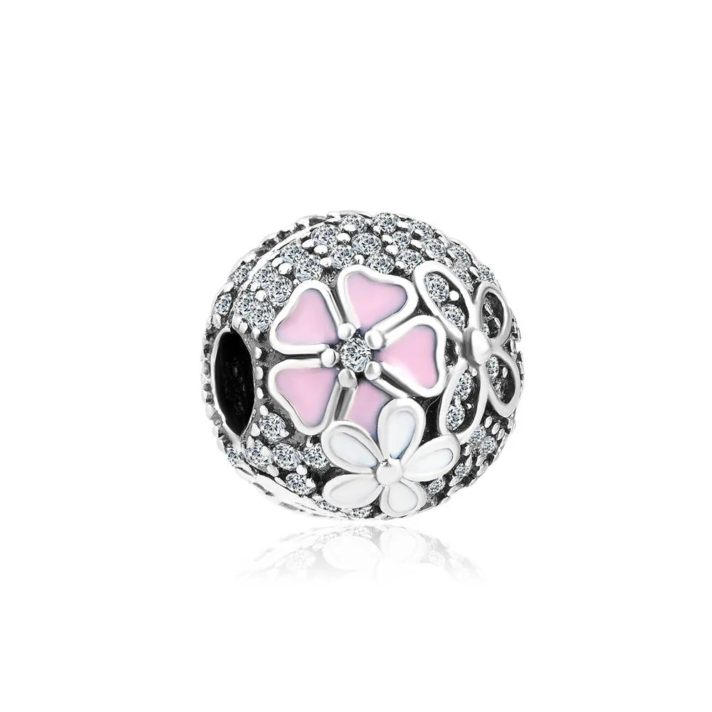 New Classic Shiny Love Stars Clip Beads Pendant Fit Original Pandora Bracelet DIY Jewelry Clasp Charm 925 Sterling Silver plated