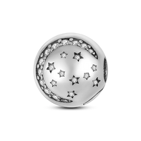 925 Silver Color Star Moon Heart Safety Chain CZ Beads Angle Wing Pendant Fit Bangle Charms Bracelet DIY Women Original Jewelry