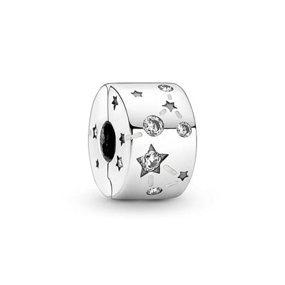 New Classic Shiny Love Stars Clip Beads Pendant Fit Original Pandora Bracelet DIY Jewelry Clasp Charm 925 Sterling Silver plated
