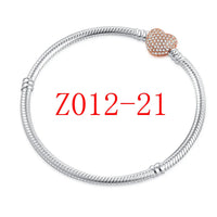 White Series Clear Stone Heart Clip Charm Fit Original 925 Sterling Silver Plated Bracelet Beads DIY Women Jewelry Gift Making