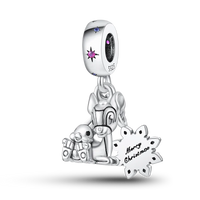 925 Silver Color Star Moon Heart Safety Chain CZ Beads Angle Wing Pendant Fit Bangle Charms Bracelet DIY Women Original Jewelry