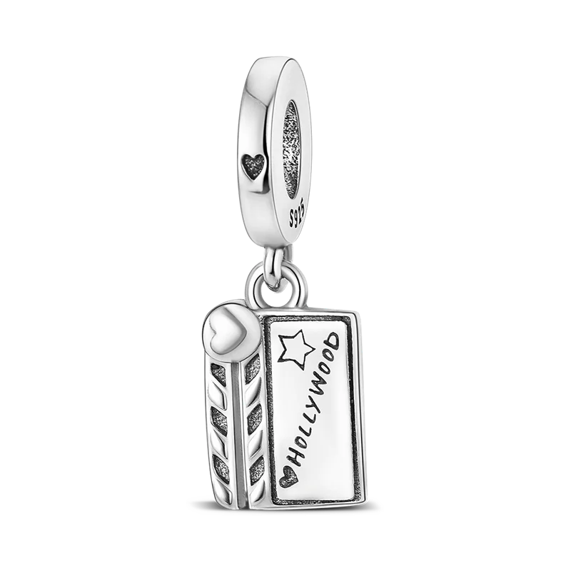 925 Silver Color Star Moon Heart Safety Chain CZ Beads Angle Wing Pendant Fit Bangle Charms Bracelet DIY Women Original Jewelry