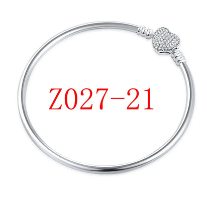 White Series Clear Stone Heart Clip Charm Fit Original 925 Sterling Silver Plated Bracelet Beads DIY Women Jewelry Gift Making