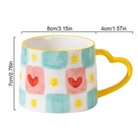 300ml Cute Ceramic Mug Creative Hand Made Coffee Cup Couples Cup Breakfast Milk Tea Mug Mother's Day Gift Wedding Gift