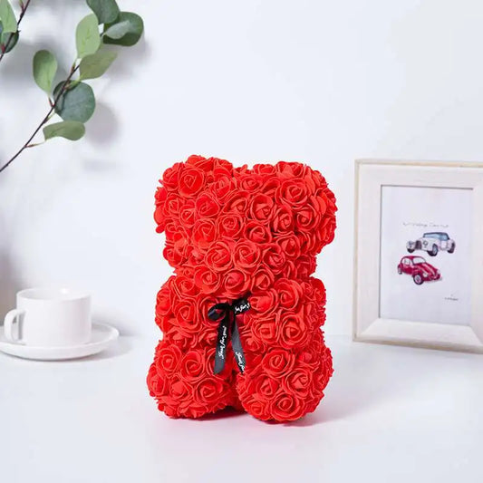1pc Artificial Rose Bear Flower a Gift for Women Christmas Valentine's Day Birthday Anniversary