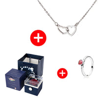 2024 New Valentine Eternal Rose Jewelry Ring Box Rotate Wedding Pendant Necklace Storage Case for Women Girlfriend