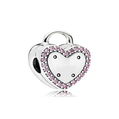 New Classic Shiny Love Stars Clip Beads Pendant Fit Original Pandora Bracelet DIY Jewelry Clasp Charm 925 Sterling Silver plated