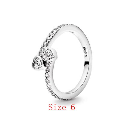 White Series Clear Stone Heart Clip Charm Fit Original 925 Sterling Silver Plated Bracelet Beads DIY Women Jewelry Gift Making
