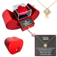 Dropshipping Christmas Gift Red Apple Jewelry Box Necklace Eternal Rose for Girl Mother's Day New Year Valentine's Day Gifts