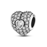 925 Silver Color Star Moon Heart Safety Chain CZ Beads Angle Wing Pendant Fit Bangle Charms Bracelet DIY Women Original Jewelry