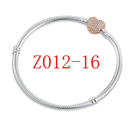 White Series Clear Stone Heart Clip Charm Fit Original 925 Sterling Silver Plated Bracelet Beads DIY Women Jewelry Gift Making