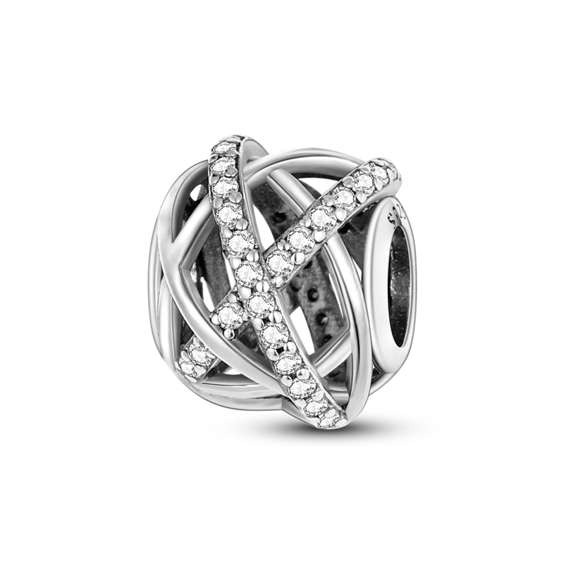 925 Silver Color Star Moon Heart Safety Chain CZ Beads Angle Wing Pendant Fit Bangle Charms Bracelet DIY Women Original Jewelry