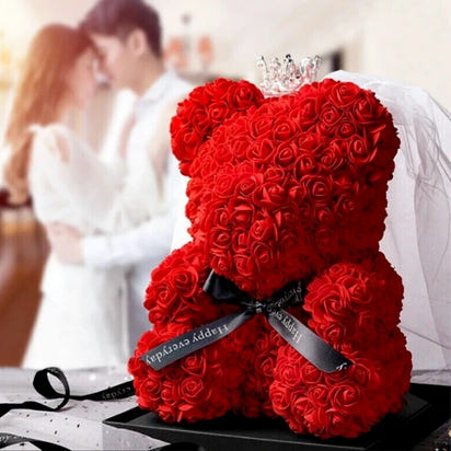 1pc Artificial Rose Bear Flower a Gift for Women Christmas Valentine's Day Birthday Anniversary