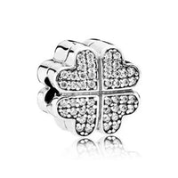 New Classic Shiny Love Stars Clip Beads Pendant Fit Original Pandora Bracelet DIY Jewelry Clasp Charm 925 Sterling Silver plated