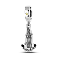 925 Silver Color Star Moon Heart Safety Chain CZ Beads Angle Wing Pendant Fit Bangle Charms Bracelet DIY Women Original Jewelry