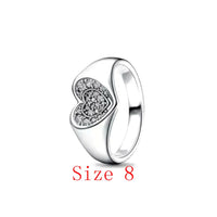 White Series Clear Stone Heart Clip Charm Fit Original 925 Sterling Silver Plated Bracelet Beads DIY Women Jewelry Gift Making